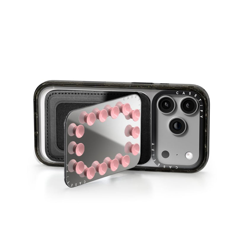 CASETiFY Snappy Snap & Stick Mirror Cardholder Stand Magsafe Compatible - Primrose Pink Primrose Pink (Mirror)