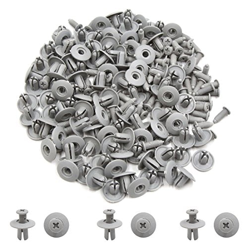 uxcell 100Pcs 8mm Hole Plastic Rivets Retainer Push in Clip Gray