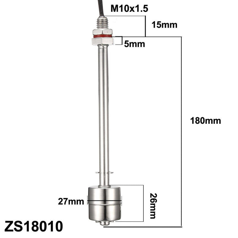 uxcell Stainless Steel Float Switch for Water Pump Tank swim pool garden pond Liquid Water Level Sensor M10 7.68"