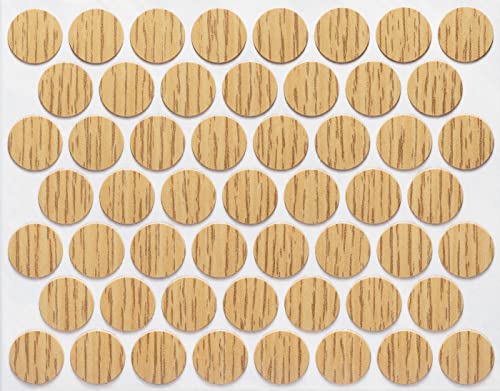 FastCap - Screw Hole Covers, 9/16" (14mm) Stickers - Professional Woodworking, Furniture, Cabinetry Projects. 5 - Sheets (265-Caps) - Woodgrain PVC, Color - Golden Oak