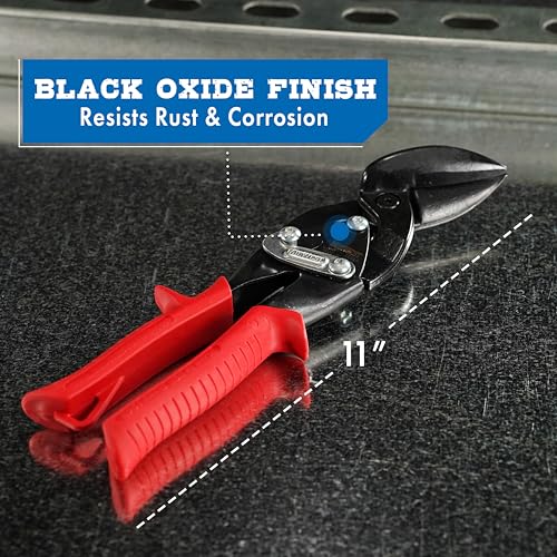 MIDWEST Blackout Aviation Snips, Left Cut Offset, Tin Snips