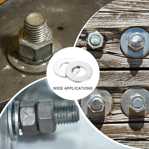 uxcell 100Pcs 3/8 Flat Washer, 316 Stainless Steel 0.406" ID x 0.812" OD x 0.065" Thick for Bolt Screw, Factories Repair, Kitchens, Shops, and Outdoor Construction, Silver 0.406" x 0.812" x 0.065" 100