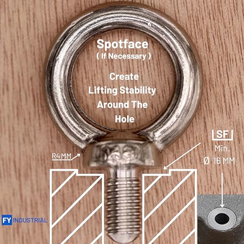 Stainless Steel Machinery Shoulder Lifting Eye Bolt (M8, 5 Items) M8 Silver