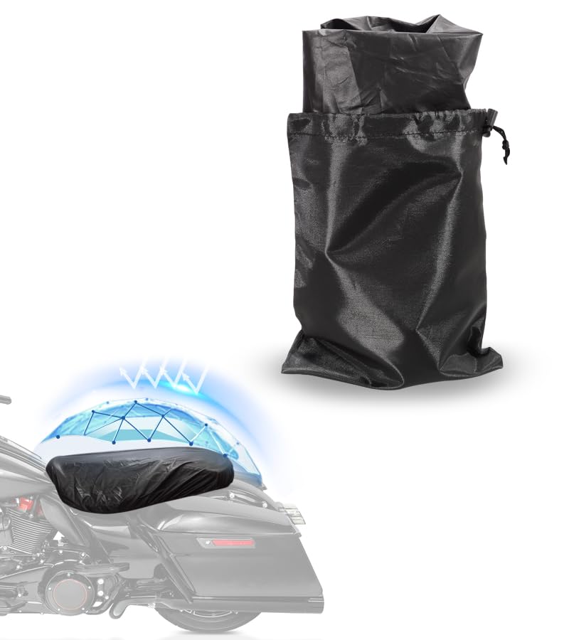 FOVPLUE Seat Rain Cover,Water-Resistant Two-Up Seat Bra Fits Seats up to 23" L x 15" W,Universal for Harley Touring CVO Electra Glide Street Glide Road Glide Road King,Dyna,Softail,Sportster