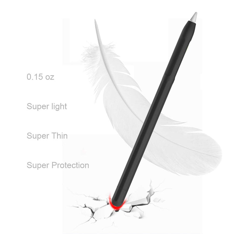YINVA Case for Apple Pencil Grip for Apple Pencil Accessories Holder for Apple Pencil 1st Generation Cover Sleeve for Apple Pencil with Protective Nib Cover for iPad Pencil(Black) Black For 1st Gen