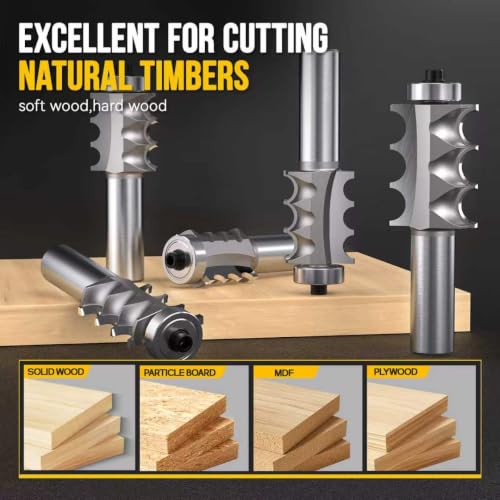 Triple Beading Router Bit Set, 1/2" Shank, 5pcs 5pcs-1/2"S