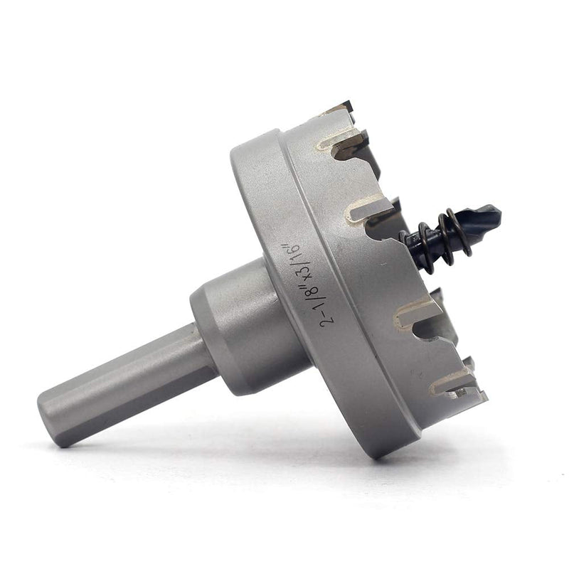 Hole Saw TCT JESTUOUS 2-1/8 Inch Cutting Diameter 3/16 Cutter Depth 3/8 Shank Dia Carbide Tipped Tooth Round Drill Bit Kit Cutter for Stainless Steel Metal Wood