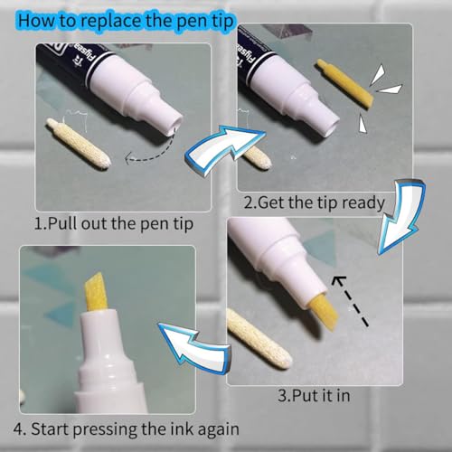 10 Pack White Tile Grout Pen, Grout Repair Paint Marker, Wall Floor Gap Seam Restorer Decontamination Pen for Bathroom Kitchen (Black, 10 PCS) Black 10PCS