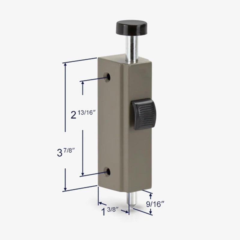 Gliding Patio Door Auxiliary Foot Lock Compatible with Andersen OEM Part #1997220 (1978 to Present), 2-13/16" Mounting Hole Centers, Stone Diecast