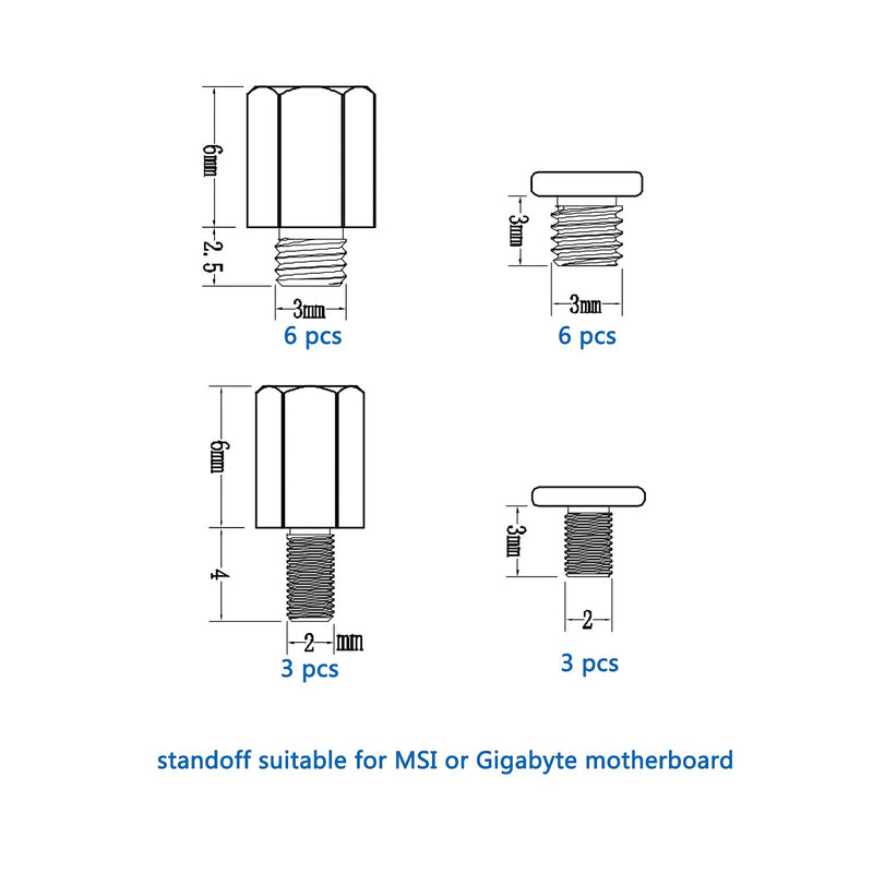 M.2 Screw Standoff,HFEIX SSD Mounting Kit with Screwdriver for Msi Motherboard or Gigabyte Board NVMe PCIe Driver Laptop Replace(9set) 9 set
