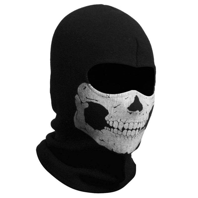 Black Balaclava Ghosts Skull Full Face Mask, Windproof Ski Mask Motorcycle Face Masks Tactical Balaclava Hood for Men Women Youth Halloween Cosplay Outdoor Sport Cycling Skiing Hiking