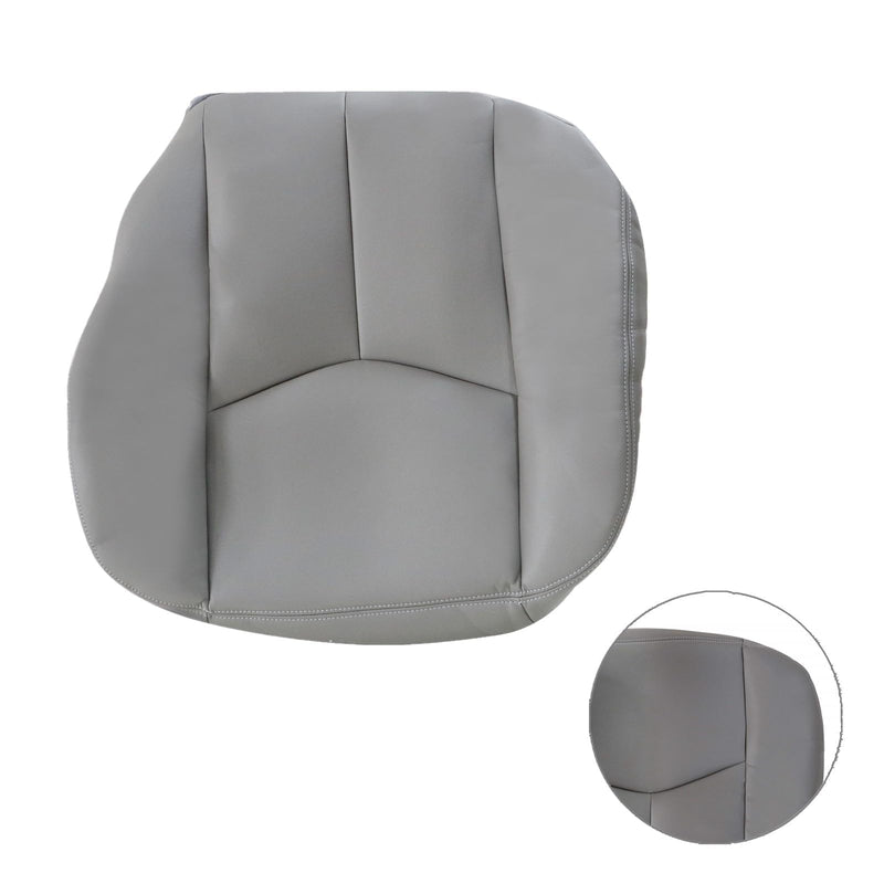SecosAutoparts Driver Side Bottom Replacement Leather Seat Cover Gray# 922 Compatible with Chevy Silverado Sierra Tahoe Suburban Avalanche Yukon Yukon XL 2003 2004 2005 2006