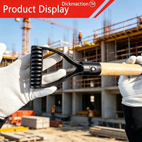 Large Circular Digging Shovel, 19 Inch Wooden D-Handle Garden Camp Small Excavating Tool LARGE