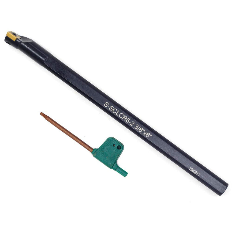 OSCARBIDE 3/8"x 6" Indexable Boring Bar, Right-Hand SCLCR, CCMT21.51 (CCMT060204), 1 Piece