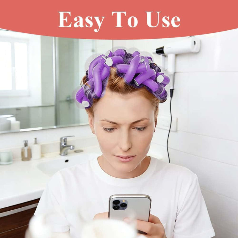 10 Pack Flexi Rods Curling Rods Heatless Curlers Foam Hair Rollers 2cm | large diameter bendy rollers for loose waves and long hair. Soft foam design for overnight curls, travel and home styling Purple 1 count (Pack of 10)