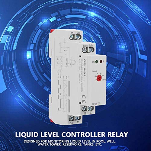 24V-240V GRL8-01 Liquid Level Control Relay Water Level Controller 10A AC/DC