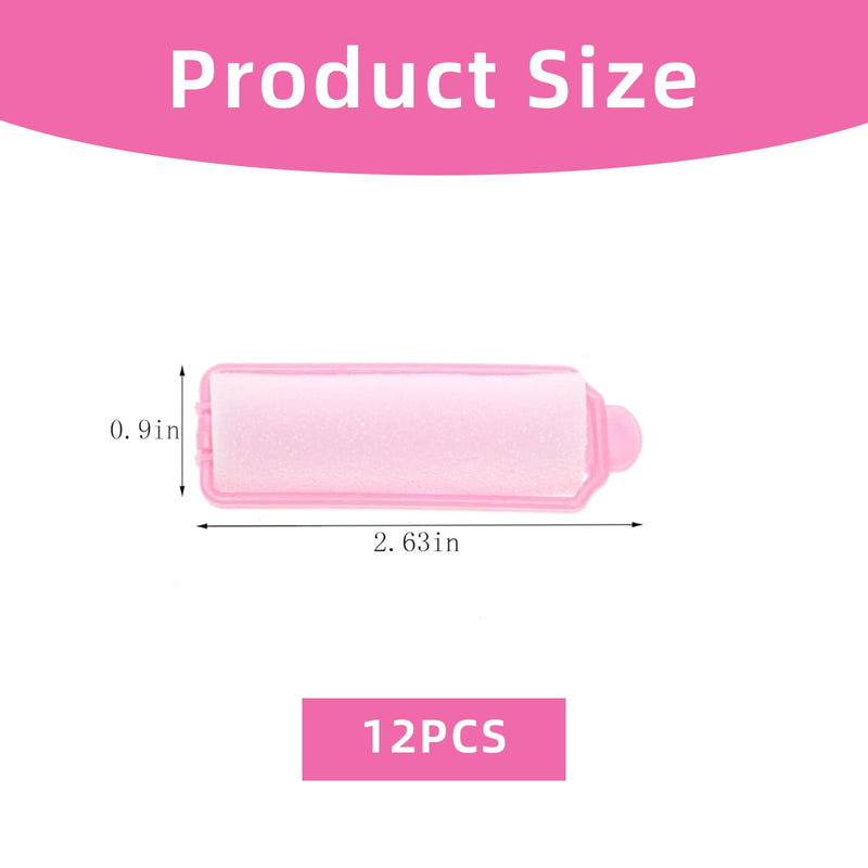 12pcs Foam Sponge Hair Rollers, Pink DIY Curling Tool, Soft Flexible Curlers, Durable Foam Hair Rollers, for Overnight Sleeping, Styling, Home Salon Use