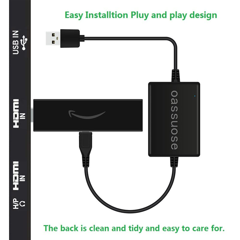 USB Power Cable Adapter for Fire TV Stick,Powers Streaming TV Sticks Directly from TV USB Port(Eliminates AC Adapter and Very Long Power Cable)