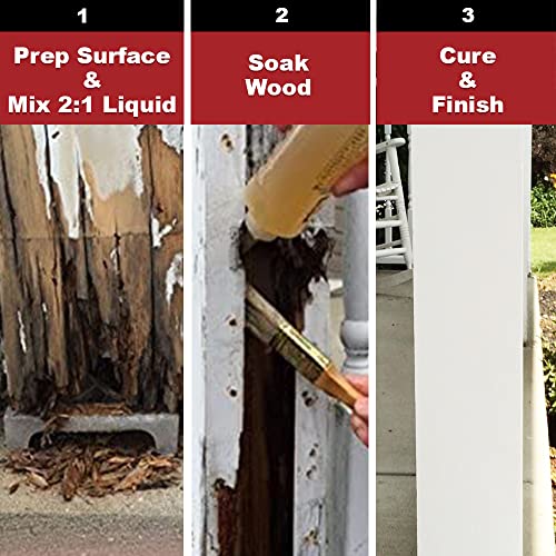 PC Products Wood Repair Epoxy Paste and Wood Hardener Kit, PC-Woody 6 oz and PC-Rot Terminator 3.5 oz, Tan, 6 oz Woody & 3.5 oz Rot Terminator Kit (03060)