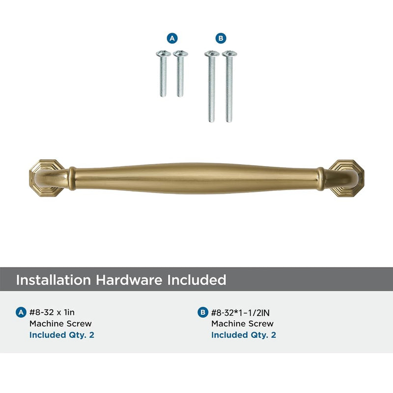 2 Pack 12 Inch Hole Center Brushed Brass Heavy Duty Solid Cabinet pulls Ideal for Dressers, Bathroom, cabinets, and Kitchens cabinets. 2 Pack