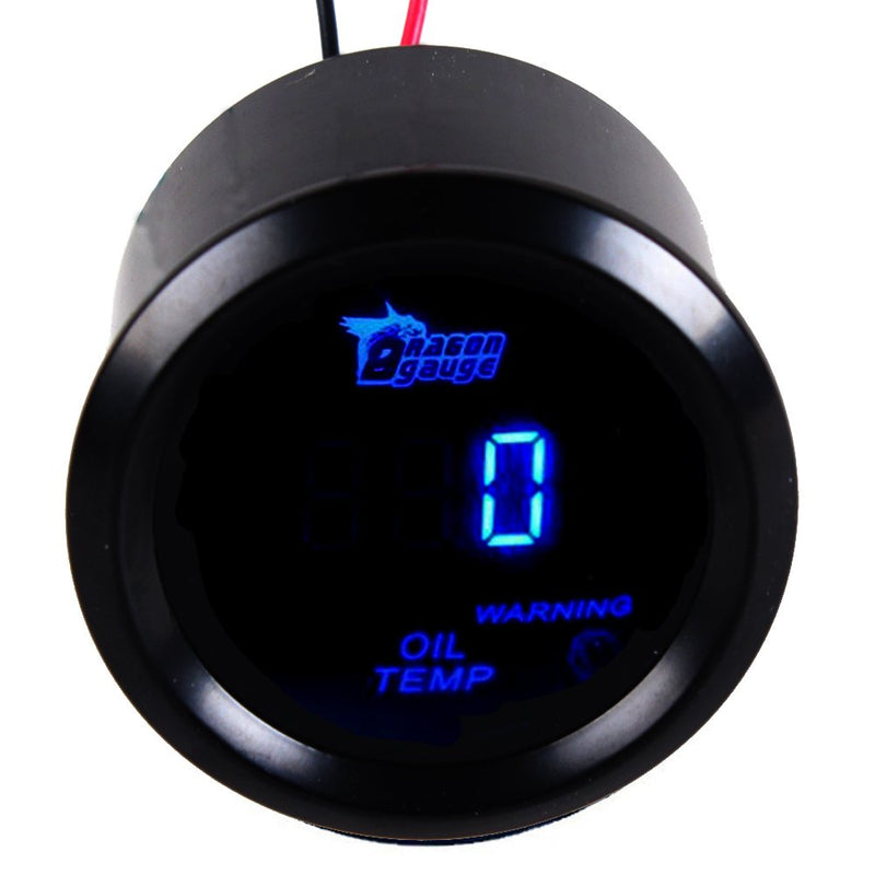 ESUPPORT Car 2" 52mm Digital Oil Temp Gauge Blue LED Light Temperature Meter Automotive