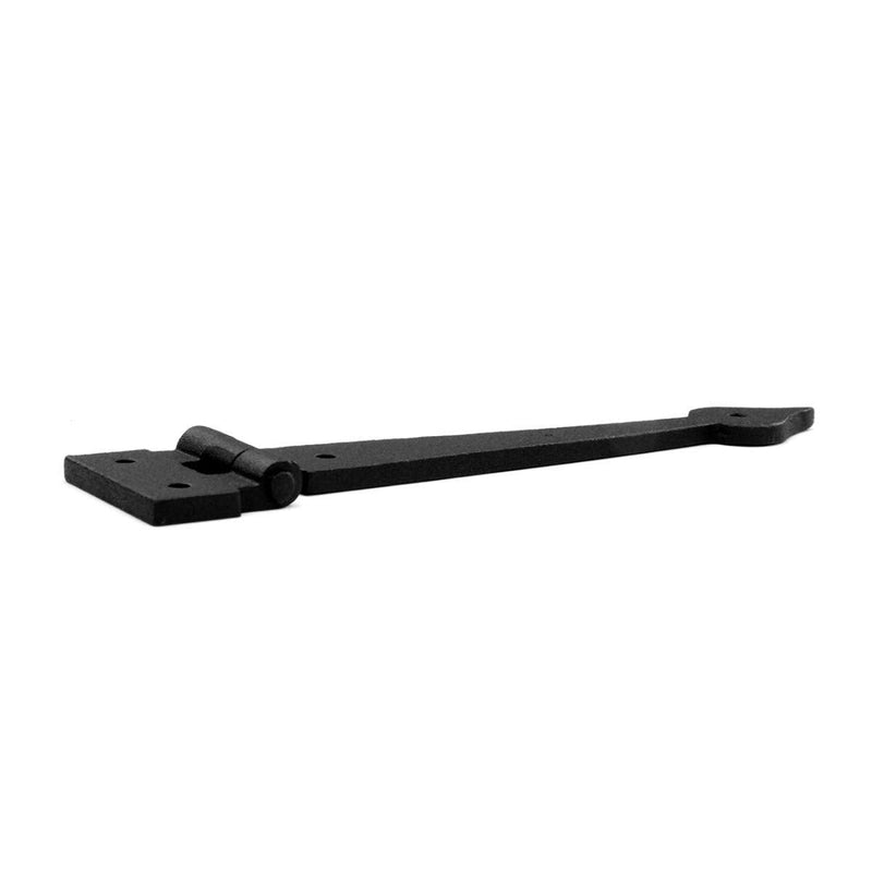 Renovators Supply Manufacturing Black Wrought Iron Strap Hinge Pair 7.38 Inch Spear Tip Colonial Cabinet Door Gate Hardware Flush Mount Rust Resistant Pack of 1