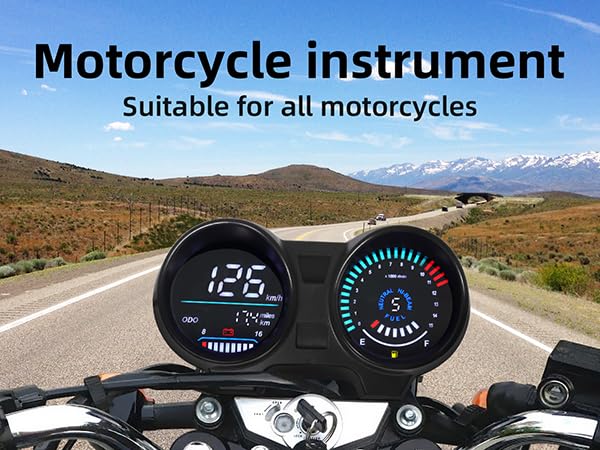 MH Motorcycle Speedometer Tachometer MPH/KM Digital Speed Gauge Odometer Fuel Indicator 5 Gear 15000r/min for Brazil TITAN150 CG150 Honda CG150 2004-2009 Fan150 Suzuki GN 125