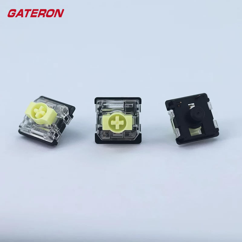 Gateron KS-33 Banana Low Profile 2.0 Keyboard Switches - 3-Pin 65gf Tactile Switches RGB SMD,Pre-Lubed for Smooth Typing,Compatible with GATERON Ultra-Thin Keyboards only(90Pcs) 90Pcs