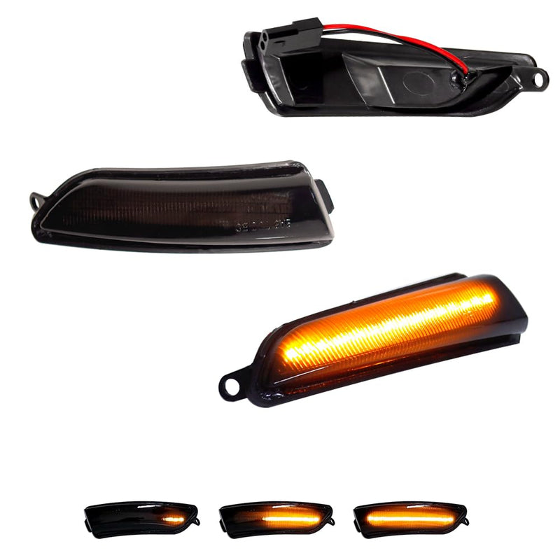 GTINTHEBOX Smoked Lens Sequential Amber LED Side Mirror Blinker Turn Signal Lights For 2011-2020 Chrysler 300 Side marker Lamp