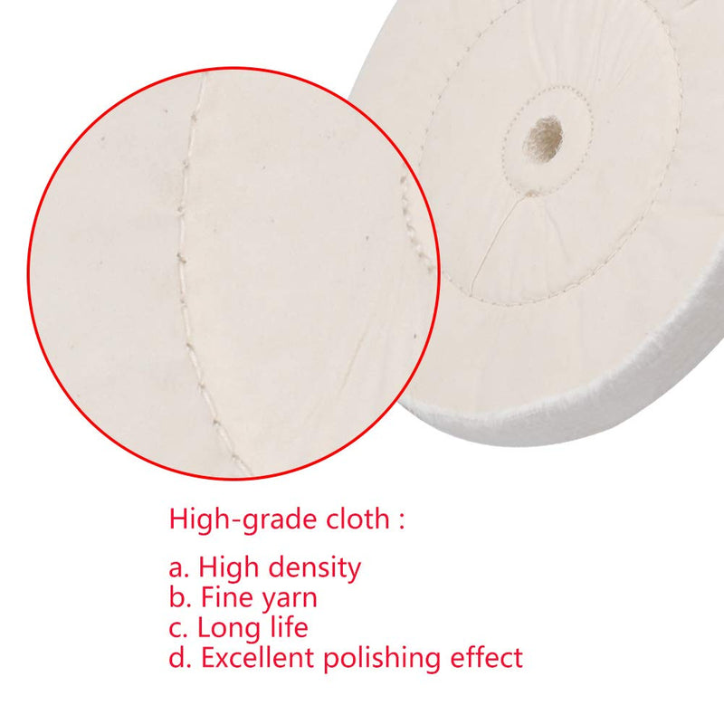 Buffing Polishing Wheel 3-Step Fine Cotton (60 Ply) / Soft Flannel (40 Ply) / High-Grade Cloth (90 Ply) 3/4" Arbor Hole for Wood Lathe Buffing System– 3Pack