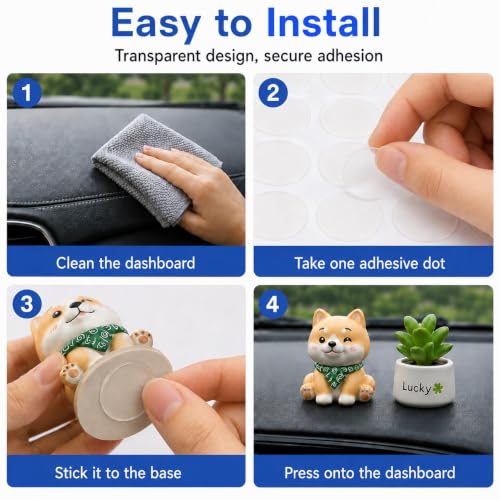 100 Pcs Double Sided Adhesive Dots for Car Dashboard, 1 Inch Clear Round Sticky Pads, Removable Double Sided Mounting Tape for Car Phone Mounts, Dashboard Decor and Car Interior Accessories
