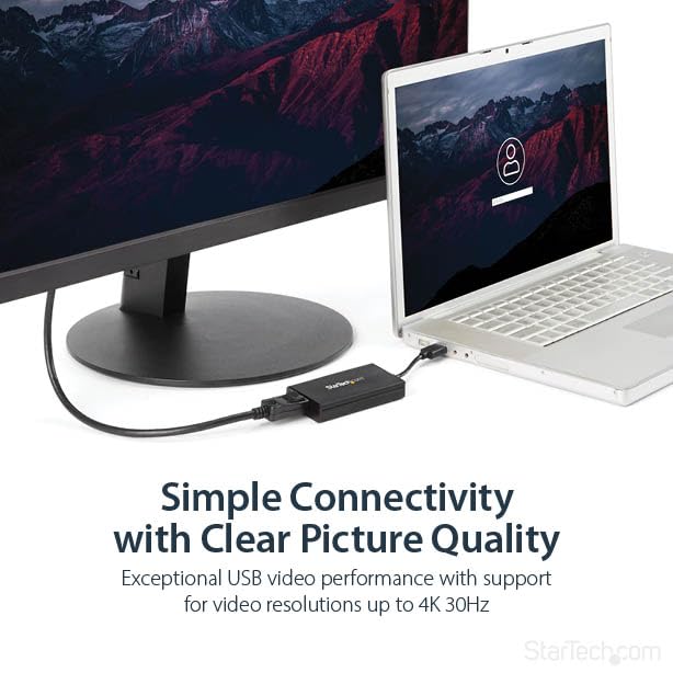 StarTech USB 3.0 to 4K DisplayPort External Multi Monitor Video Graphics Adapter - USB 3.0 Video Card - Ultra HD 4K (USB32DP4K) USB 3.0 to DP 4K (Mac & Win)