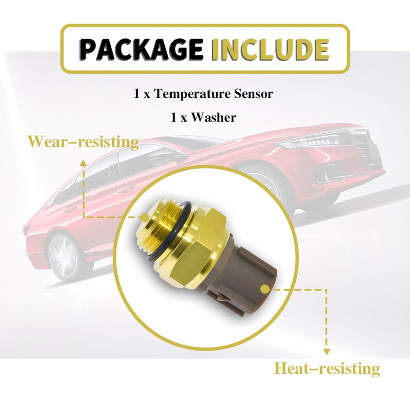 Radiator Coolant Fan Switch, Water Temperature Sensor, 37760-P00-003/004 Engine Temp Sensor, Compatible with Honda Civic CR-V Element Acura MDX TSX