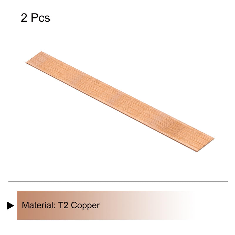 MECCANIXITY 2Pcs 15.8" x 1.2" Copper Flat Bar,1/8" Thickness Copper Bar Stock for Grounding Systems Architectural Projects 15.8" x 1.2" x 1/8" 2