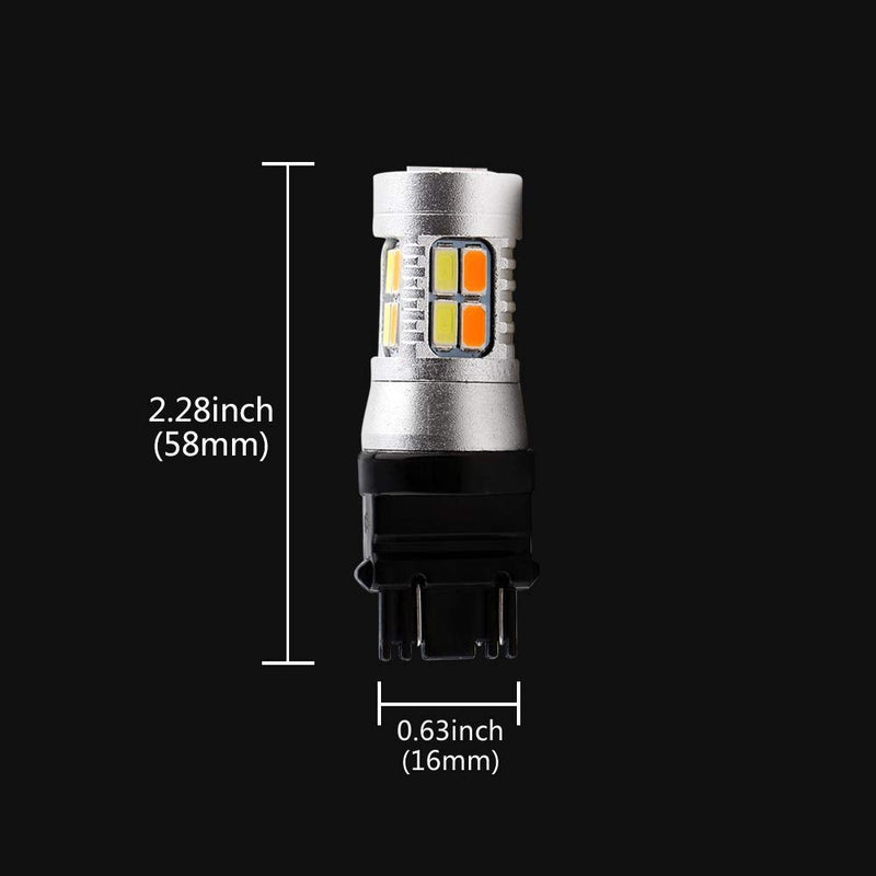 Grandview 3157 Amber/White Switchback Turn Signal LED Light Bulbs 12V LED Replacement Light 3457 3155 4057 4057 3047 3057-4pcs 4-Pack 3157