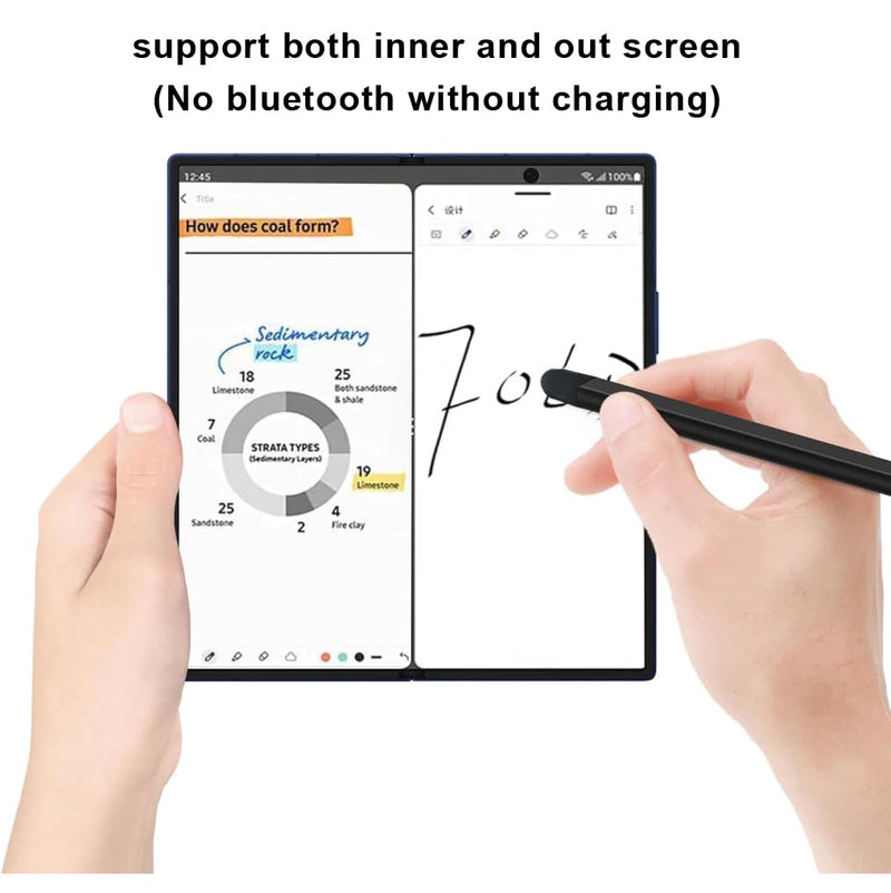 for Samsung Galaxy Z Fold 8 Ultra (Not for Fold 8) 7 6 5 Slim Stylus with Soft Nib, Capacitance Pen Holder with Double Side Strong Adhesive, Work for Both Out and Inner Screen, Black