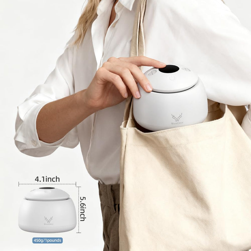 Ultraviolet ultrasonic Cleaner, one-Click Start, 45KHz Portable Cleaner, with Dual-Mode Cleaning Function, Suitable for Jewelry, dentures and Invisible Braces Gray and white