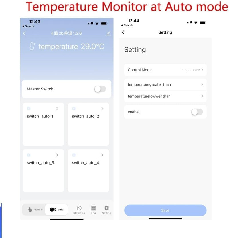 Easy Operation,Zigbee WiFi Temperature Switch ,with Waterproof Temperature Sensor Probe ,Remote Monitoring,Tuya App Remote 4 Channel 10A Clean Contact Relay Switch(tuya zigbee hub Needed) 4CH 110V Temperature Module
