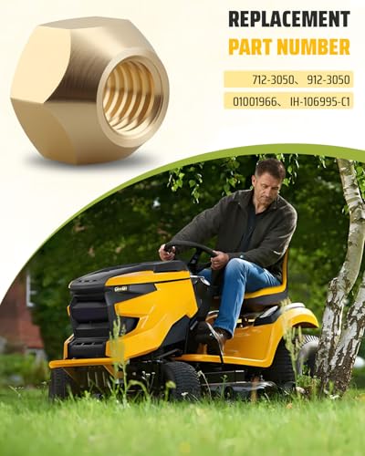 Lug Nut Fit for MTD Murray Troy-Bilt Yard Machines Craftsman Huskee, Cub Cadet 1050-3165 White Outdoor Bolens Ranch King, Lawn Mowers Wheel Nuts Replace 712-3050 912-3050 01001966 4PCS