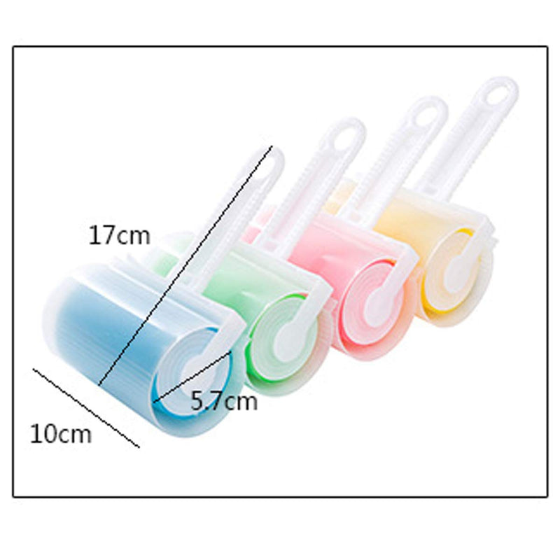 Washable Pet Hair Remover Lint,DBAILY 4pcs Reusable Lint Roller with Cover Lint Sticky Roller Brush Sucking Dust Hair Clothes Wool Dust Fluff Pet Hair （Red, Green, Blue, Yellow）