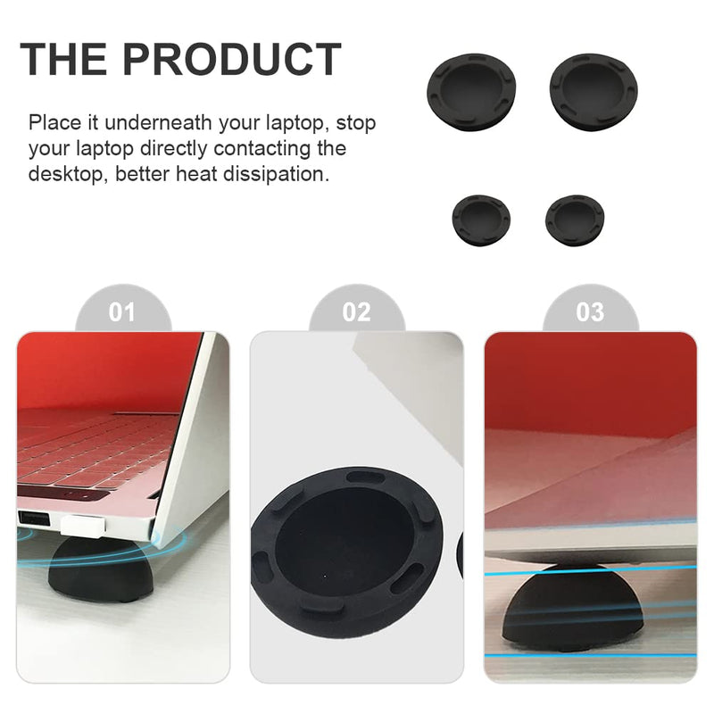 4pcs Floor mat Laptop feet Cooling Rack feet Accessories Laptop Stand Riser Notebook Elevator Stand Holder Cooling Stand Bracket Black