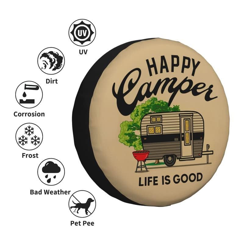 Spare Tire Cover Weatherproof Universal Wheel Protectors for RV Camper Travel Trailer SUV Truck 14 Inch