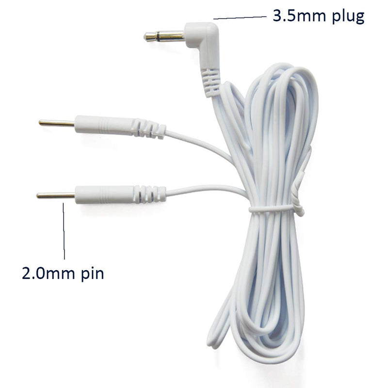 10pcs/lot DC 3.5mm Electrode Wires Tens EMS Machine 2-pin Cables Standard Connection 3.5mm Reusable 2mm Plug in Long-Life Massage Machine