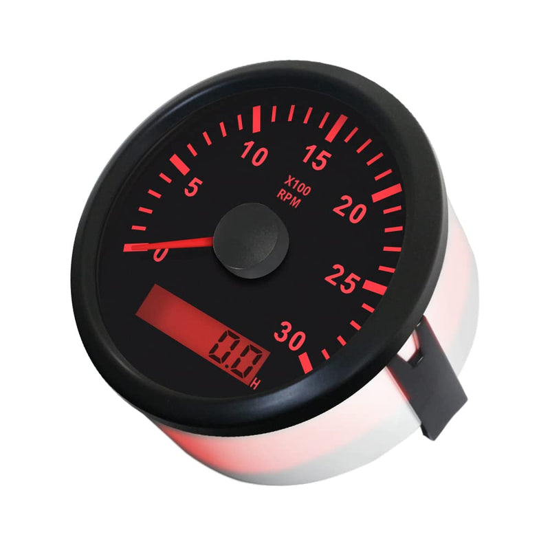 ELING Engine Tachometer Gauge 3000 RPM for Diesel with Red Backlight 85mm 12V 24V