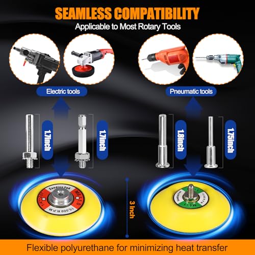 136Pcs 3 Inch Sanding Discs Drill Polishing Kit