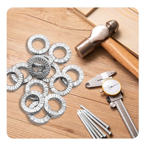 50Pcs M6 Wedge Lock Washers, Vibration Proof Manganese Steel Lock Washer Set, Anti-Loose Shakeproof Washers for Bolts, Machinery, Automotive, Quick Install, Precise Fit
