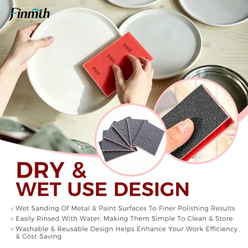 36Pcs Sanding Sponge Set Wet & Dry Sponge Sanding Blocks 80-400 Grit 3x4 in