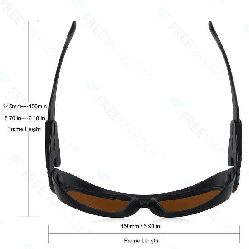 FreeMascot Professional OD 4+ 190nm-540nm/ 600nm-700nm Laser Safety Glasses For Violet/Blue/Green & Red Laser Light Frame Style 1