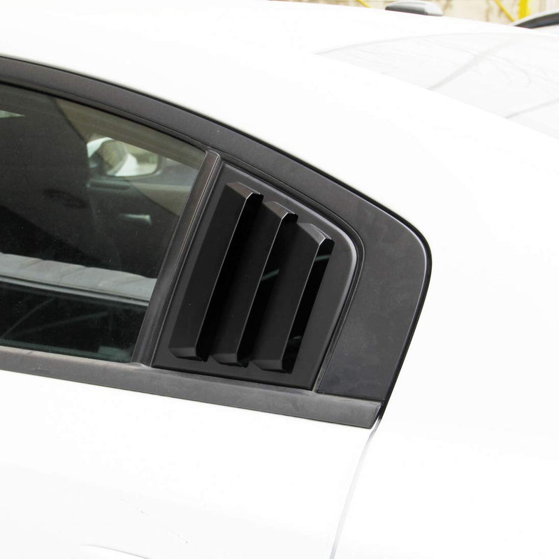 Side Window Louvers Air Vent Scoop Shades Cover Blinds ABS for Dodge Charger 2011-2021 (black) black