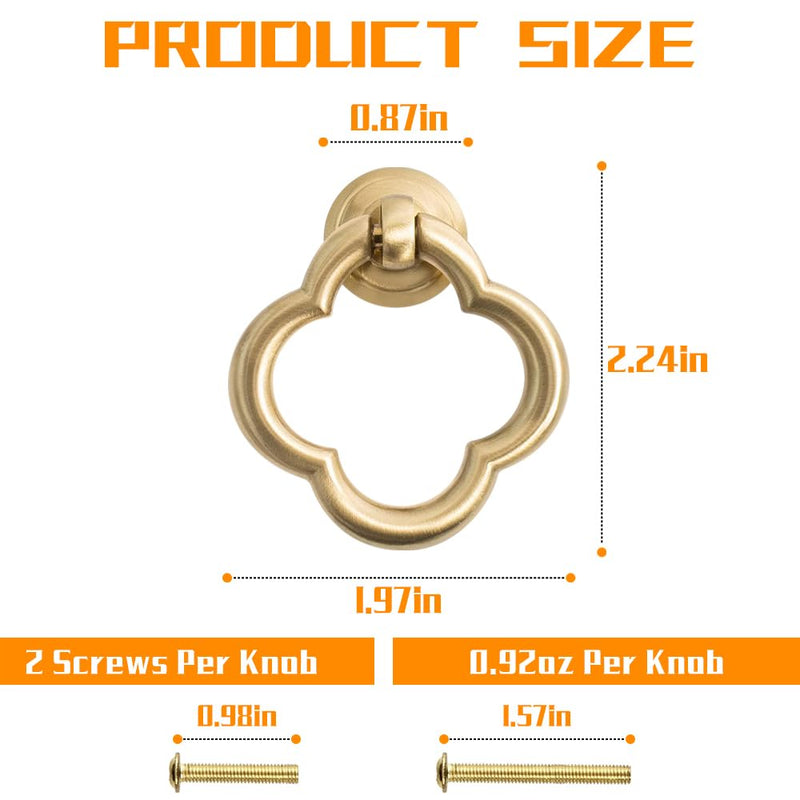 12 Pack Cabinet Knobs Zinc Alloy Dresser Knobs 1.97 inch (50mm) Kitchen Cabinet Door Knobs Gold 12